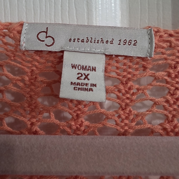 Dress Barn Coral Open-Knit Sweater - Picture 3 of 7